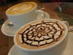 Coffee Art Web and Leaf Patterns