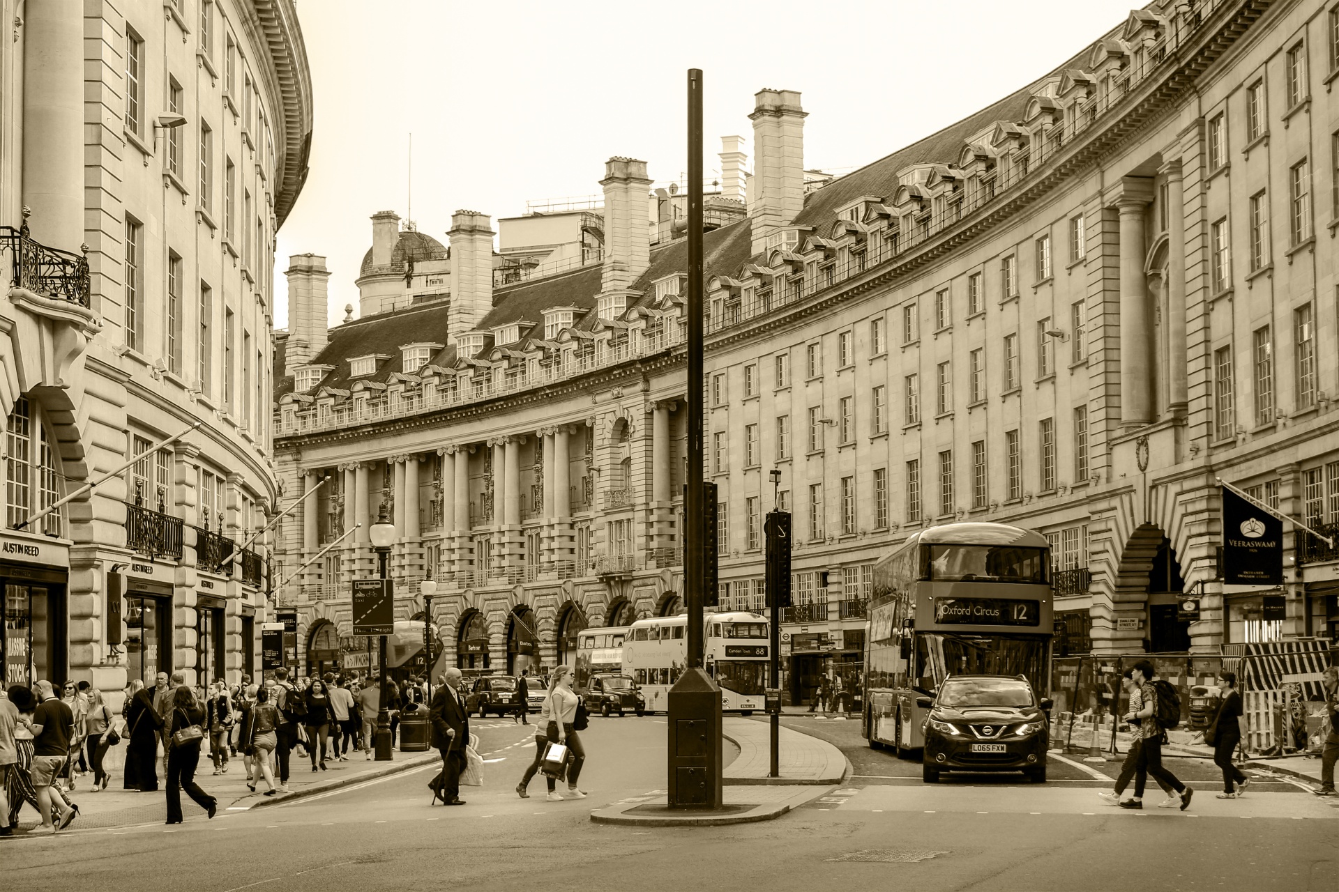 London street sepia image